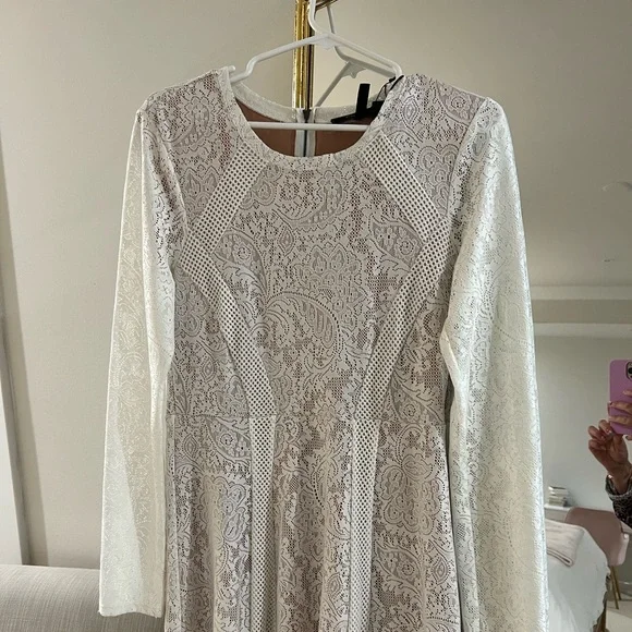 BCBG | Dresses | Bcbg White Lace Dress | Poshmark